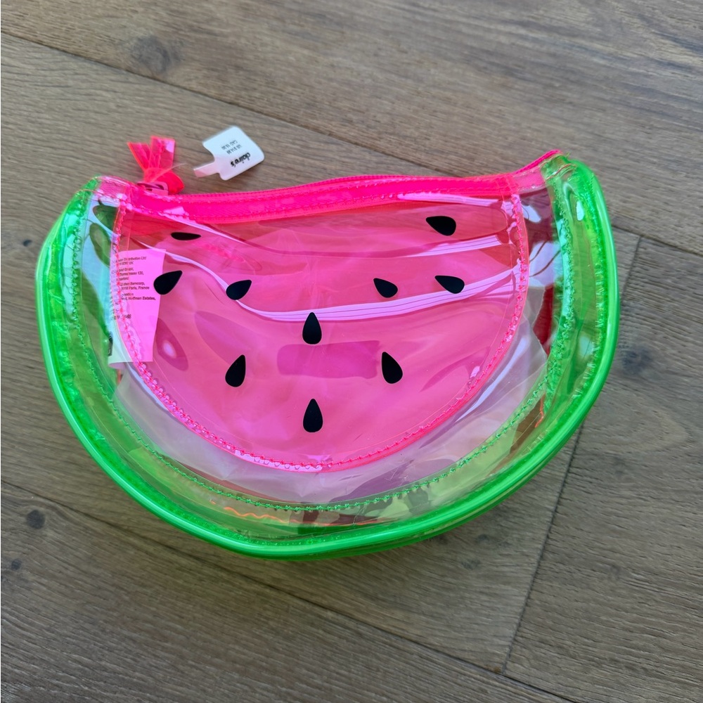 Claire’s watermelon transparent makeup bag NWT